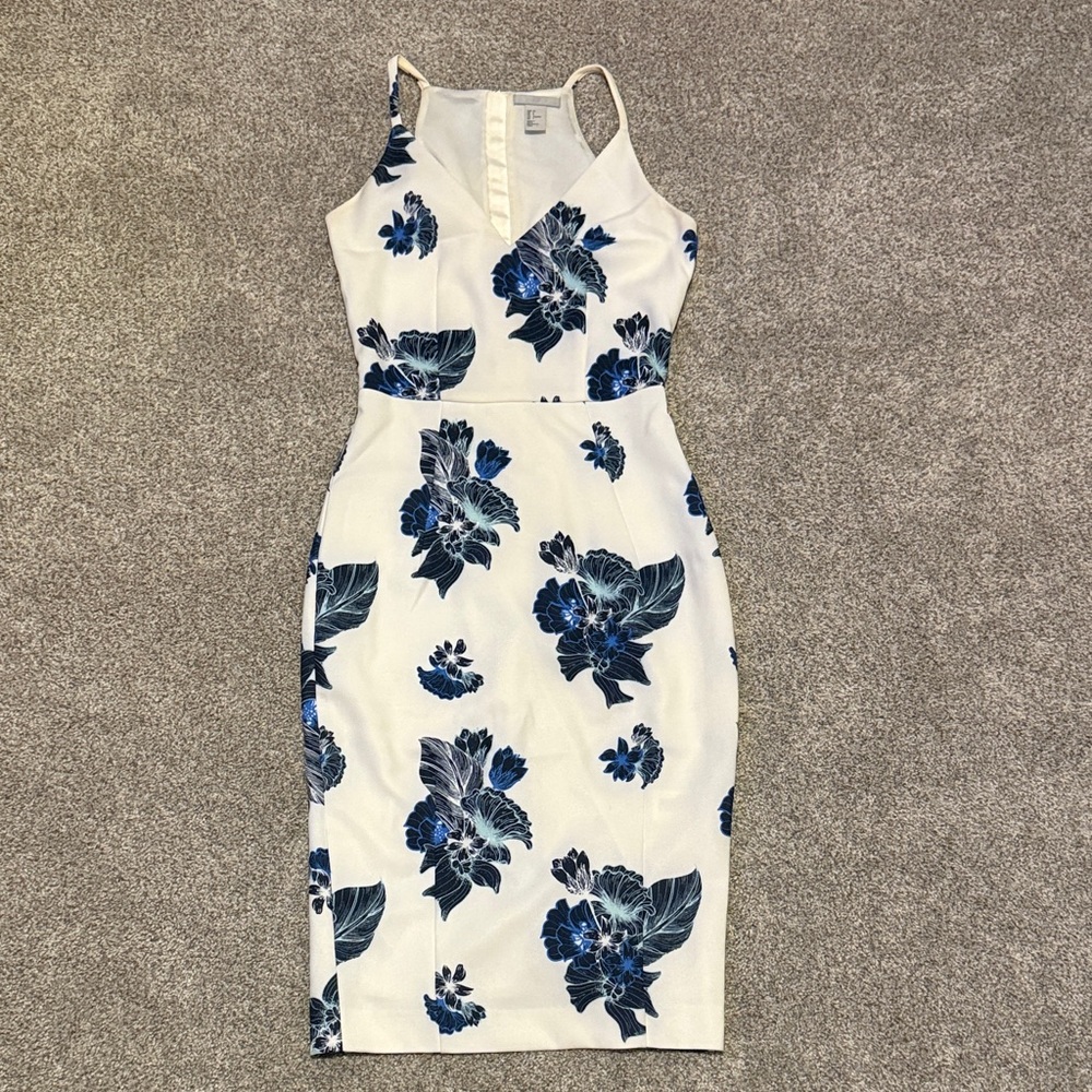 H&M Blue Floral Midi Dress
